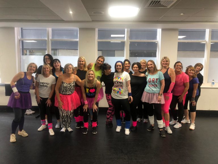 Flashdance themed hen party Birmingham dance studio